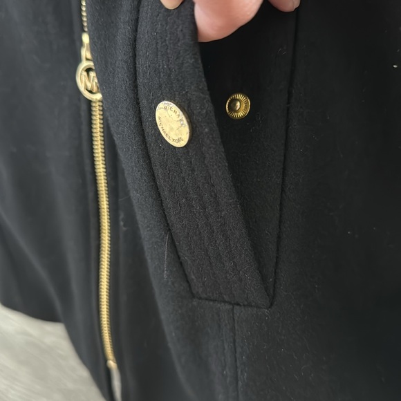 Michael Kors black zip wool coat XS - Picture 10 of 11